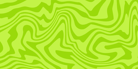 Abstract green background with hypnotic wavy lines pattern. Fresh and natural background