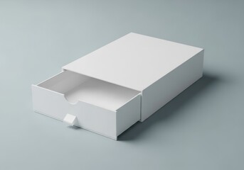 Empty white drawer box mockup for packaging design