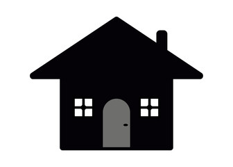 black and white simple house