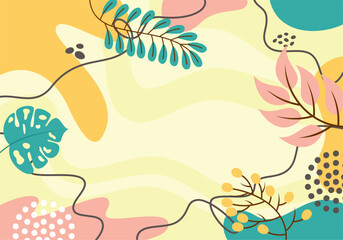 Abstract floral background with leaves
