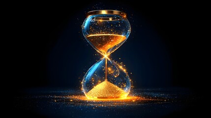 Elegant hourglass with swirling golden ribbon