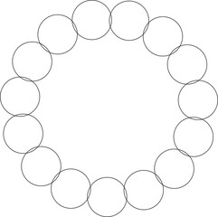 Dotted line circular round frame, symbol, icon