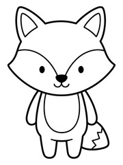Obraz premium Cute Cartoon Fox Outline Illustration