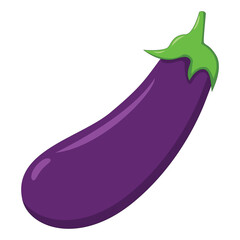illustration of a ripe purple eggplant, isolated on a white background
