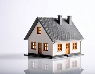 Charming white cottage with picturesque windows, a serene escape in the countryside