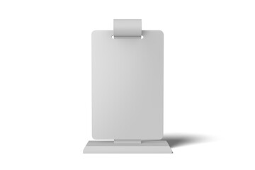 Front View of Blank Table Menu, 3D Illustration