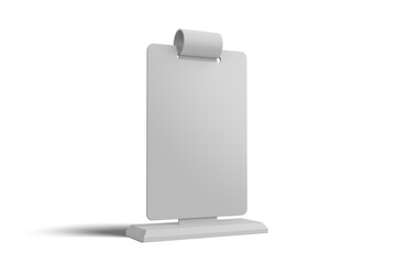 Low Angle View of Blank Table Menu, 3D Illustration