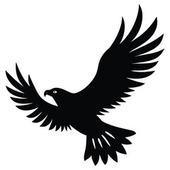 Elegant Bird Silhouette Vector Isolated on White Background