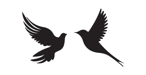 bird silhouette icon,  isolated on white background. Vector illustration eps 10.