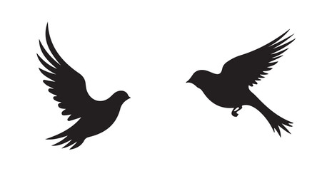 bird silhouette icon, Vector elements for designfly  sign collection, nature symbol,  flat style on a white background. Vector illustration eps 10.