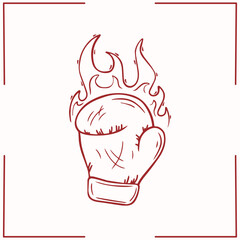 Minimalist vector art boxing glove, line art