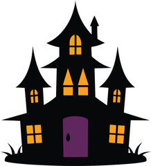 halloween castle vector illustration