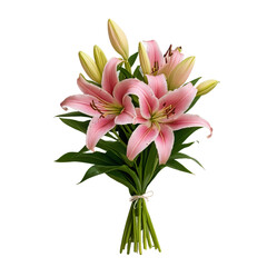 Fototapeta premium bouquet of pink lilies