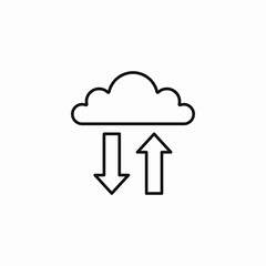 cloud data transfer icon sign vector