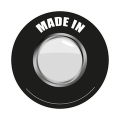 Made in label. Quality stamp Vector. Product origin mark. Guarantee badge icon.