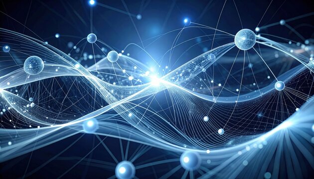 Abstract Digital Network Of Molecules