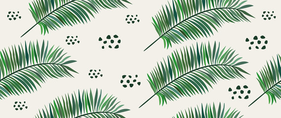 Flat illustration. Summer vacation concept. Seamless pattern. Used as background mockup for banner design. Horizontal seamless posters, wallpapers.