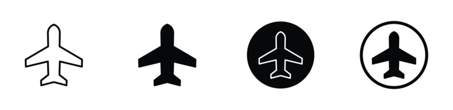 Airplane mode icon , Airplane icon set. Aircrafts flat style stock vector collection .
