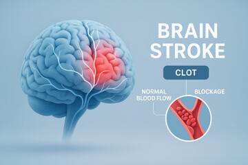 Understanding Brain Stroke: Visualizing the Impact of a Blood Clot on Cerebral Circulation and Highlighting the Importance of Timely Medical Intervention
