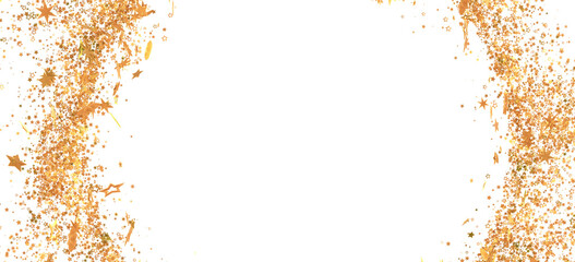 Elegant gold star confetti border perfect for festive designs, cards, and backgrounds. Add sparkle to your projects!