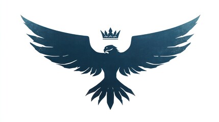 Obraz premium Dark regal bird in flight, crowned