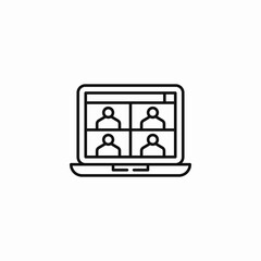 video conference call icon sign vector