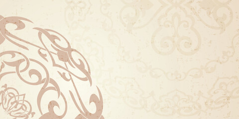 Ethnic background on the theme of Uzbek, Kazakh national ornament, Islamic pattern, frame, vector design