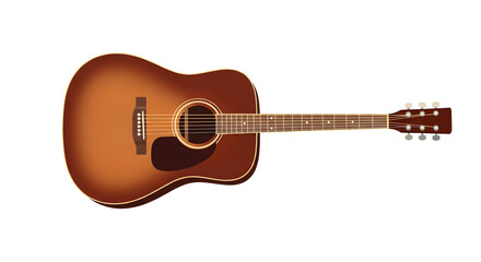 Acoustic Guitar Illustration Musical Instrument and Brown Wood Design