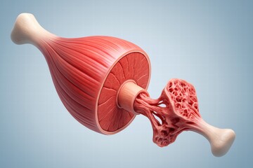 Anatomically Detailed Representation of Muscle Tissue Interconnected with Bone Structure Showing Textural Differences and Biological Functionality