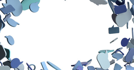 3D rendering flying email icon and web flying