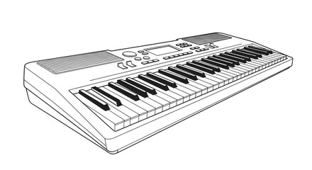 Electronic Keyboard Musical Instrument Illustration Vector Art