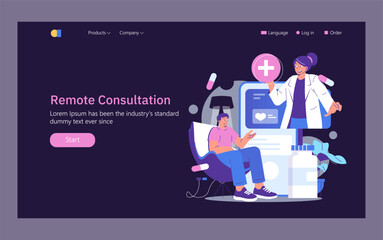 Remote Consultation Vector Illustration with Doctor