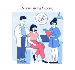 Healthcare Professional. Flat Vector Illustration