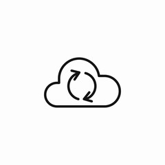 cloud synchronization data icon sign vector