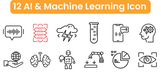 Abstract Cat Head Icon Representing Artificial Intelligence and Machine Learning Concepts in a Modern Design Style
