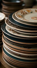 Vintage stacked plates
