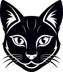 Obraz premium black cat face with transparent background