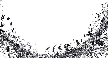 Elegant black star confetti border. Perfect for invitations, cards, and backgrounds.