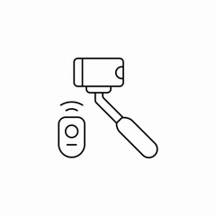 selfie stick remote icon sign vector