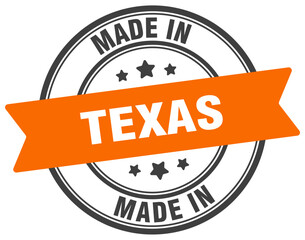 Fototapeta premium Made in Texas round sign. Made in Texas stamp.