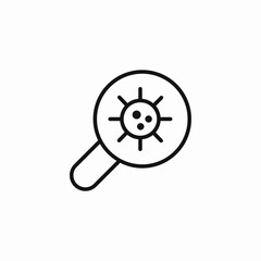 Obraz premium virus magnifying glass icon sign vector