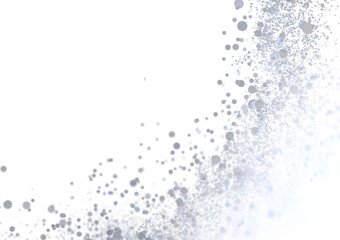 Obraz premium Glowing silver particles flow on white background. Ideal for technology, science, or design projects.