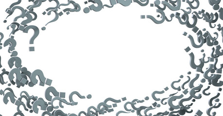 Infinite question marks, original 3d rendering