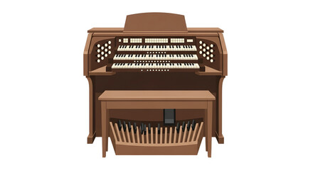 Detailed Organ Illustration for Music and Performance Arts