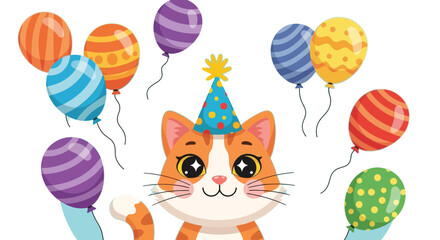 set of funny cartoon cats