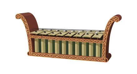 Traditional Indonesian Gamelan Music Instrument Illustration