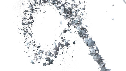 Falling Christmas Luminaries: Magnificent 3D Illustration Showcasing Falling Holiday Celestial Bodies