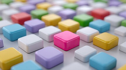 Obraz premium Colorful, rounded cubes in a grid pattern