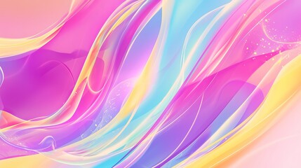 Fototapeta premium Colorful background with smooth color waves in vector illustration, abstract wallpaper for printing and packaging. High-resolution professional design in bright and pastel tones.