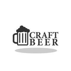 Craft beer logo icon with shadow